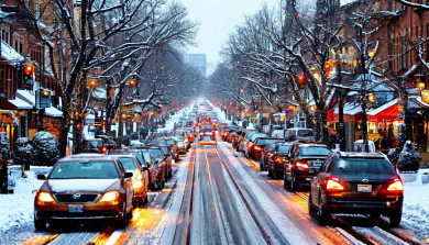 Центр Воронежа сковали сплошные пробки днём