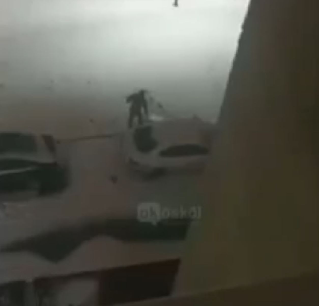 В Старом Осколе мужчина разгромил чужие машины и залез в багажник одной из них