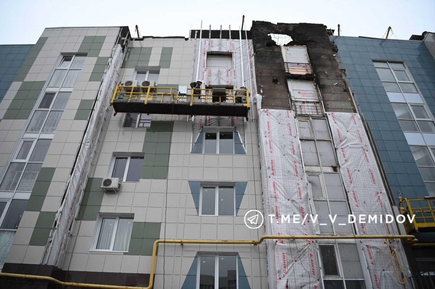 Белгородцам показали дом на Каштановой, который ремонтируют после удара дрона