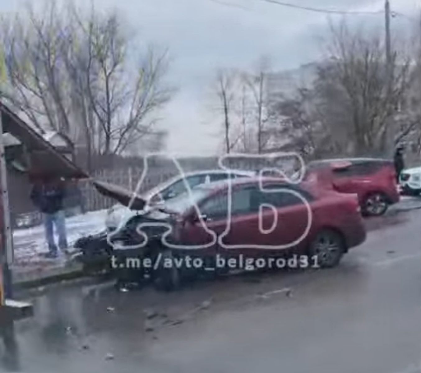 В Белгороде две машины попали в серьезное ДТП на Харгоре