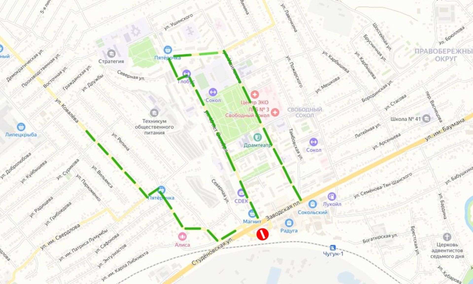 Сокольский путепровод в Липецке закрыт для транспорта