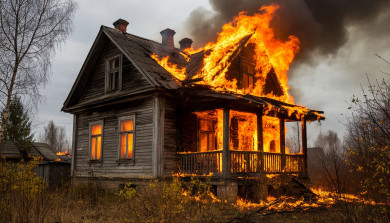 Дача сгорела дотла под Воронежем 