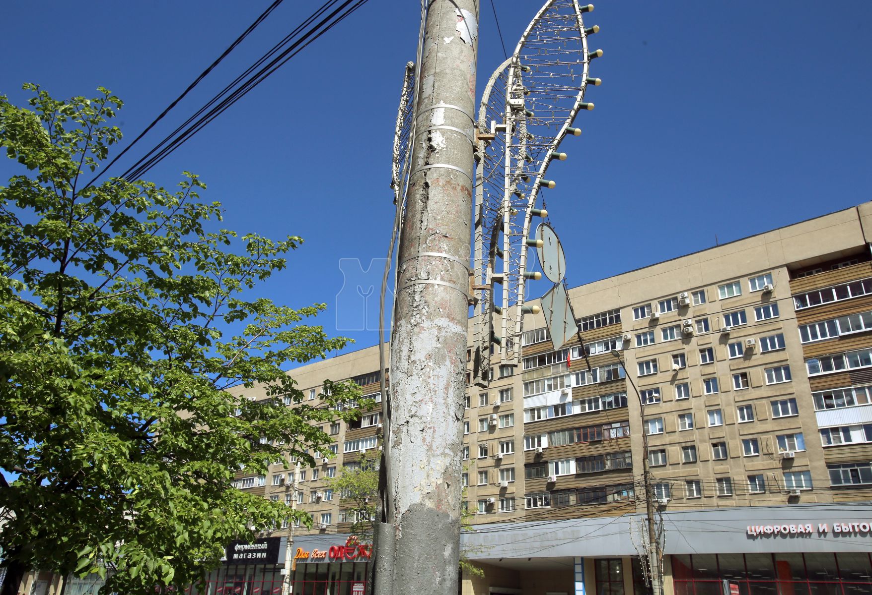 Почему фонарные столбы в&nbsp;центре Воронежа покрасили наспех и&nbsp;с проплешинами