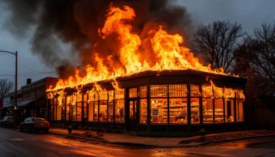 Автомагазин загорелся под Воронежем: пострадал продавец 