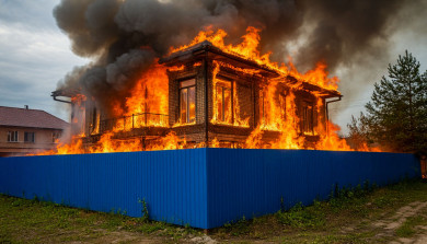 Жилой дом вспыхнул в Воронеже: есть пострадавший 