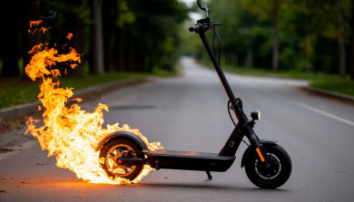 Два электросамоката сгорели в центре Воронежа