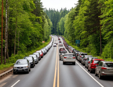 Огромная пробка сковала трассу М-4 «Дон» на въезде в Воронеж