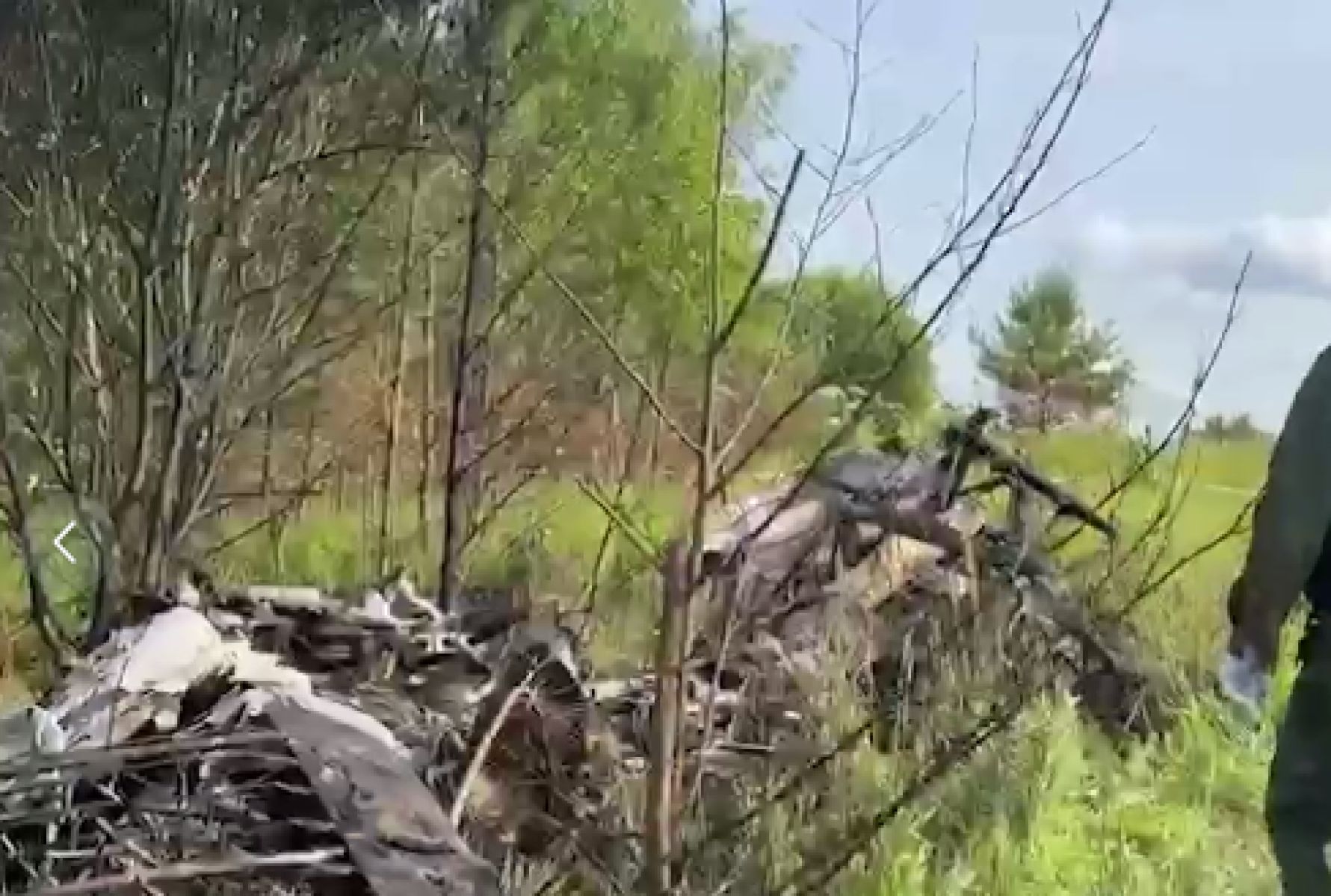 Появилось видео с места крушения самолёта, в котором погибли четыре человека