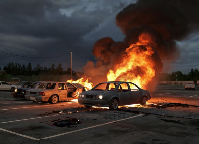 Автопарк сгорел в воронежской деревне