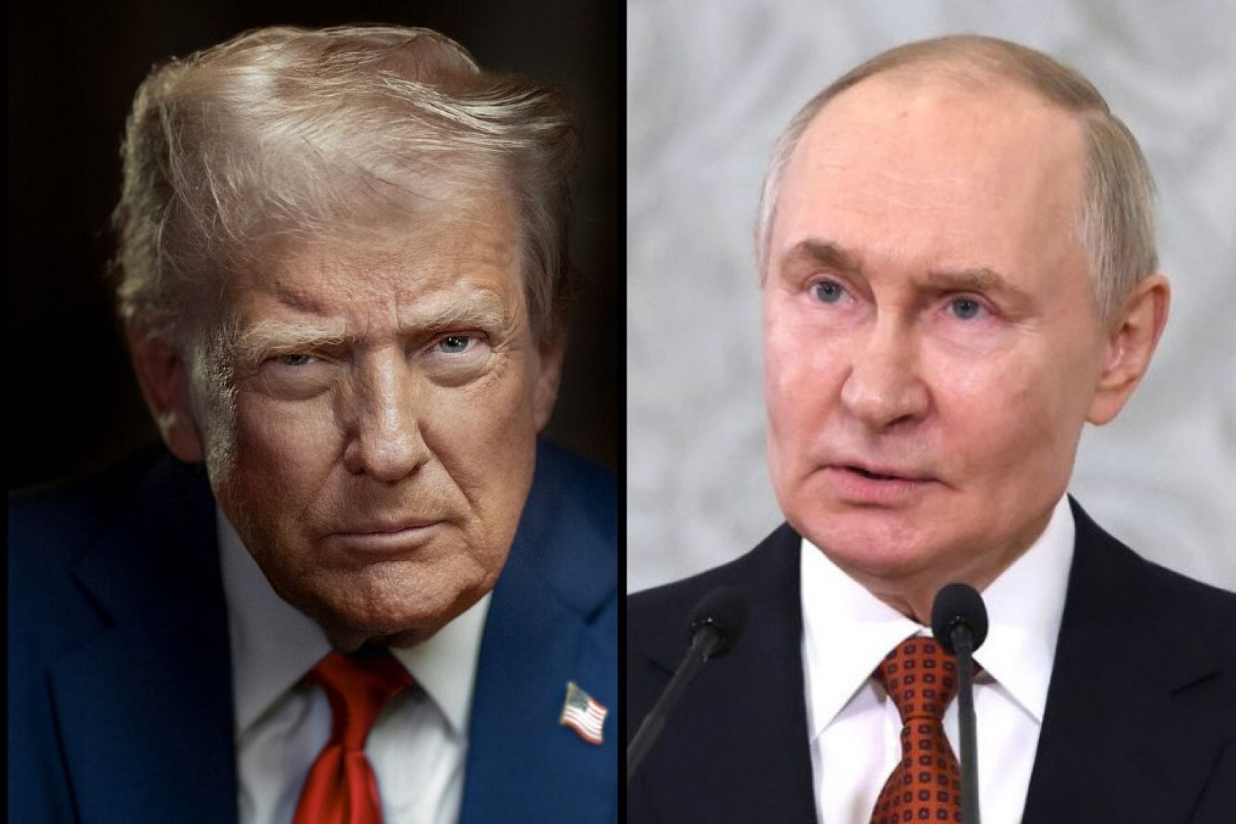 Президент США Дональд Трамп и президент России Владимир Путин (коллаж)