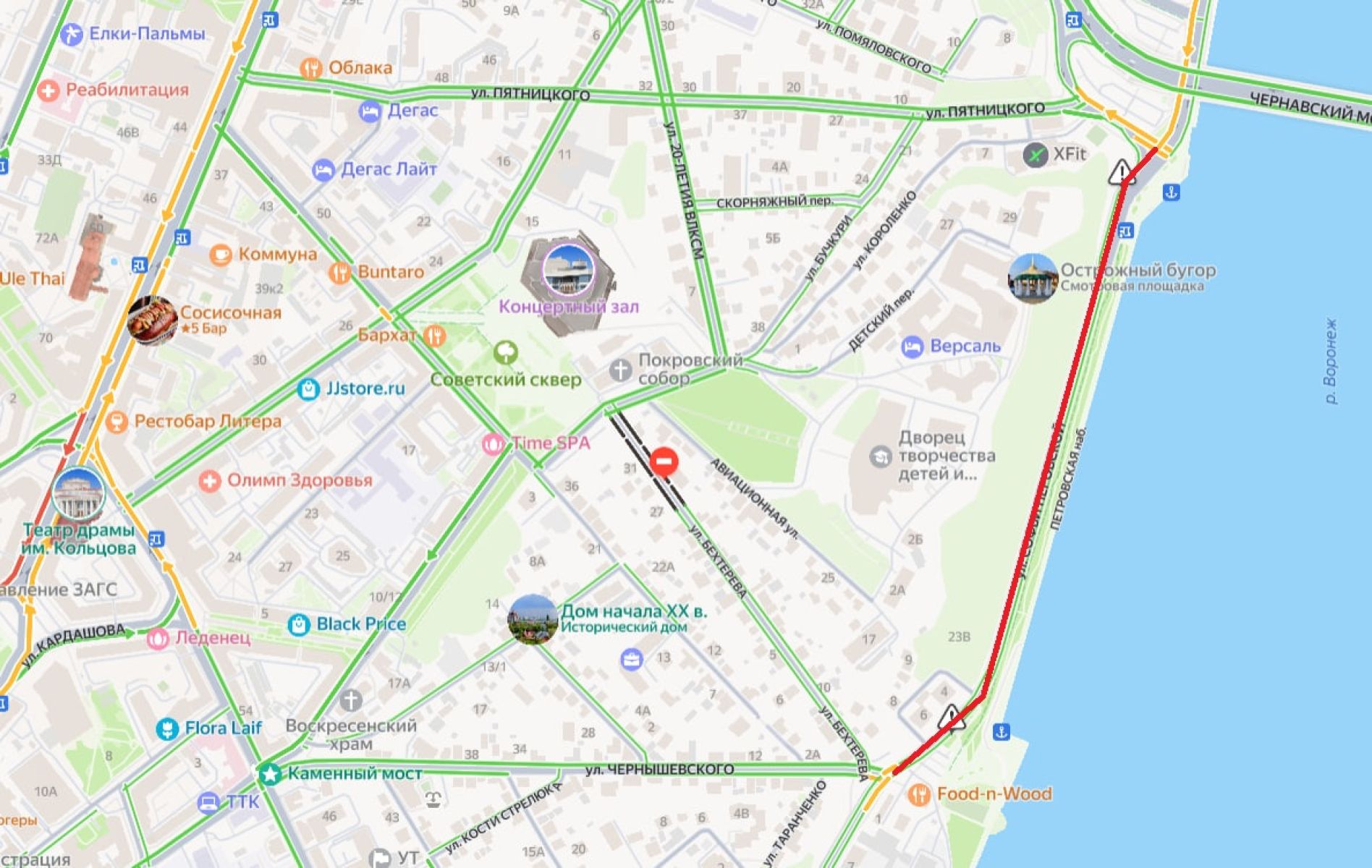Участок набережной перекрыли в&nbsp;Воронеже