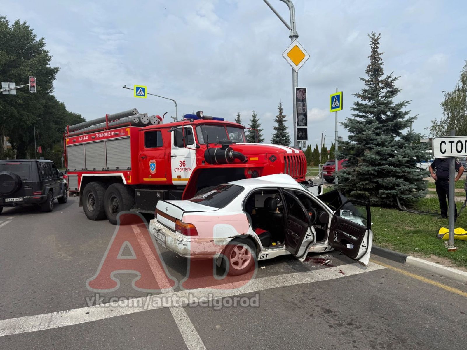 В Строителе женщина погибла в ДТП с пожарной машиной