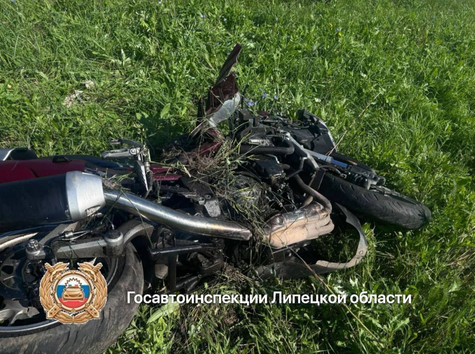 В Липецкой области мотоциклист погиб под колесами автомобиля