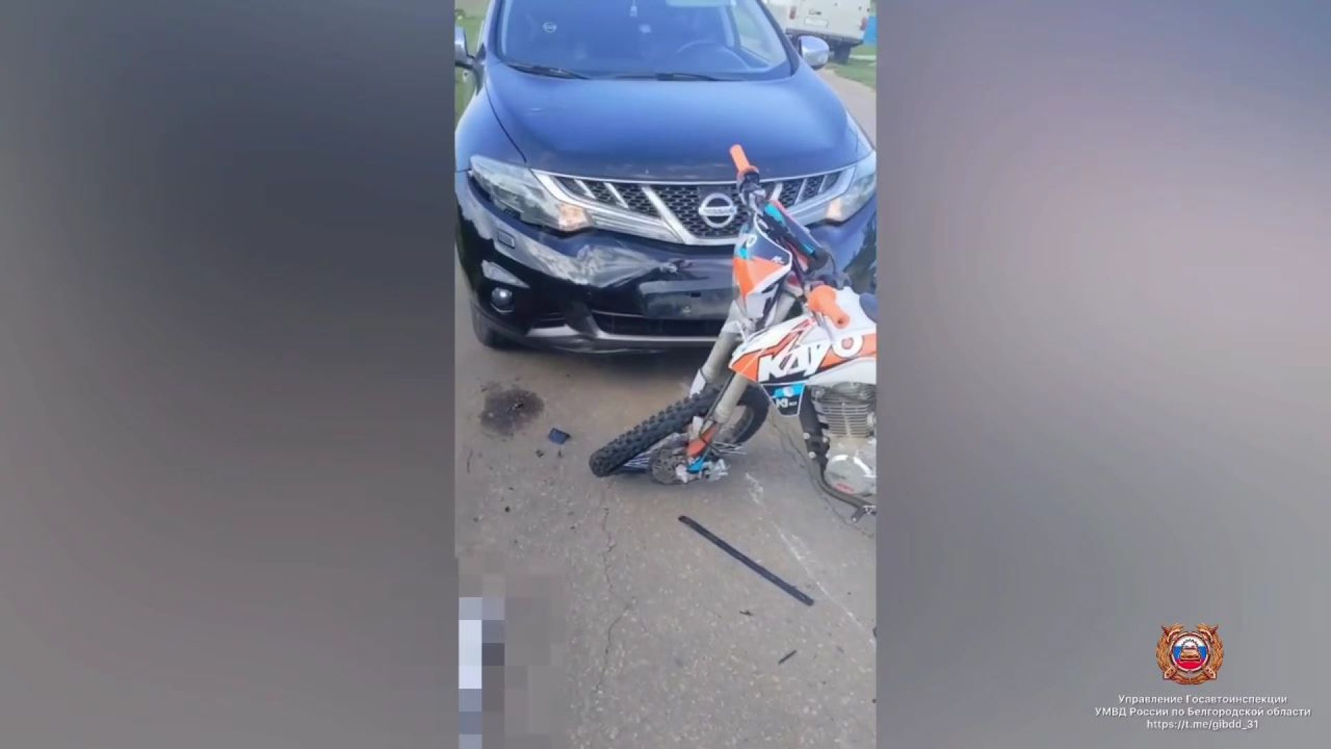 11-летняя девочка под Белгородом на мотоцикле врезалась в иномарку