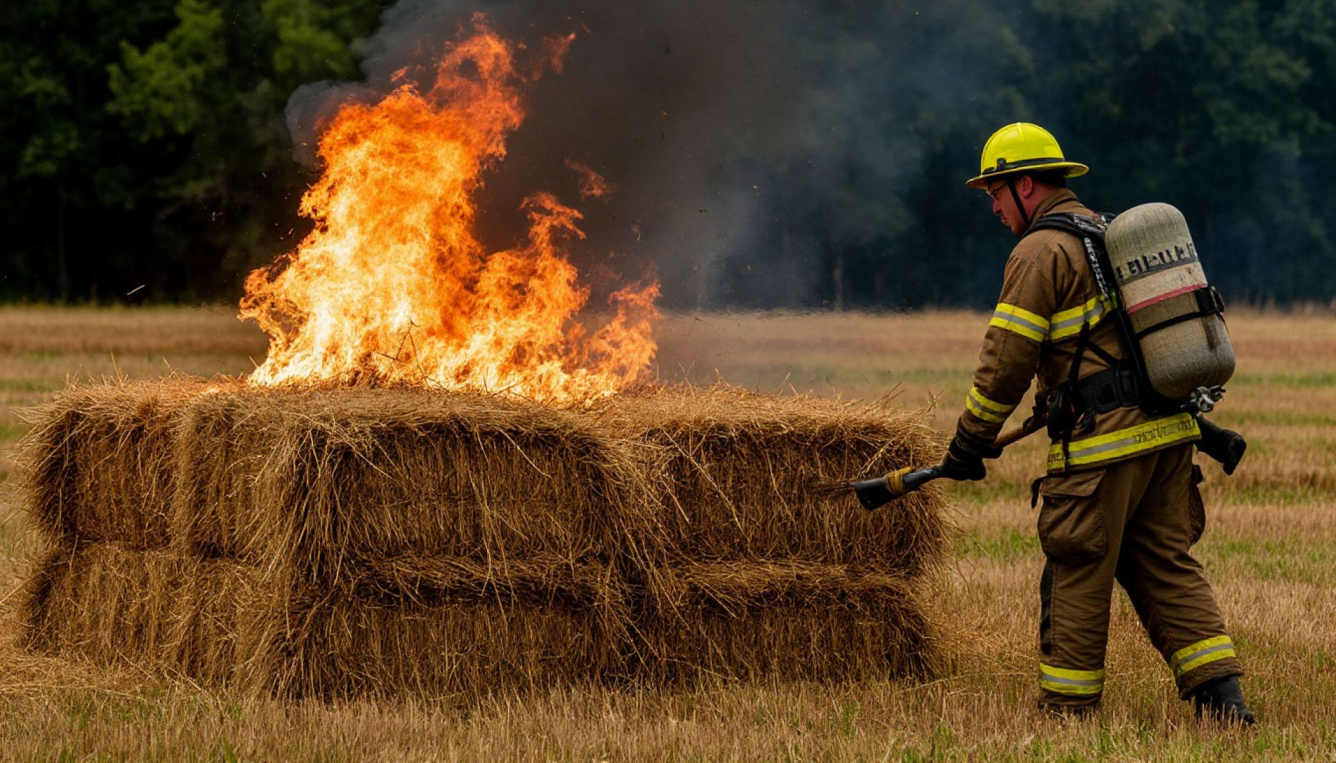 Более 25 тонн сена уничтожил огонь в воронежском селе&nbsp;