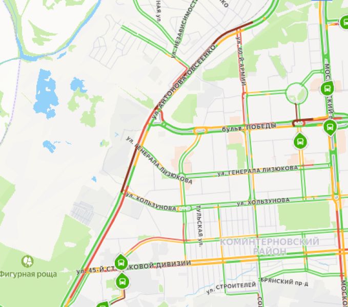 Гигантский затор образовался на воронежской улице
