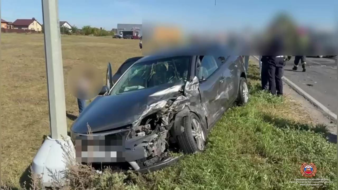 Девочка пострадала в лобовом столкновении под Губкиным