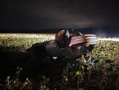 Молодой водитель погиб, 18-летний пассажир пострадал в ДТП с «перевёртышем»