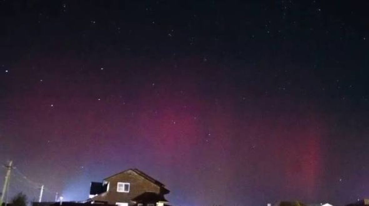 Северное сияние озарило небо над Липецкой областью