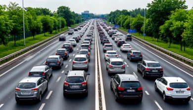 «Выделенки ещё нет, а пробка есть». Воронежские автомобилисты застряли в заторе