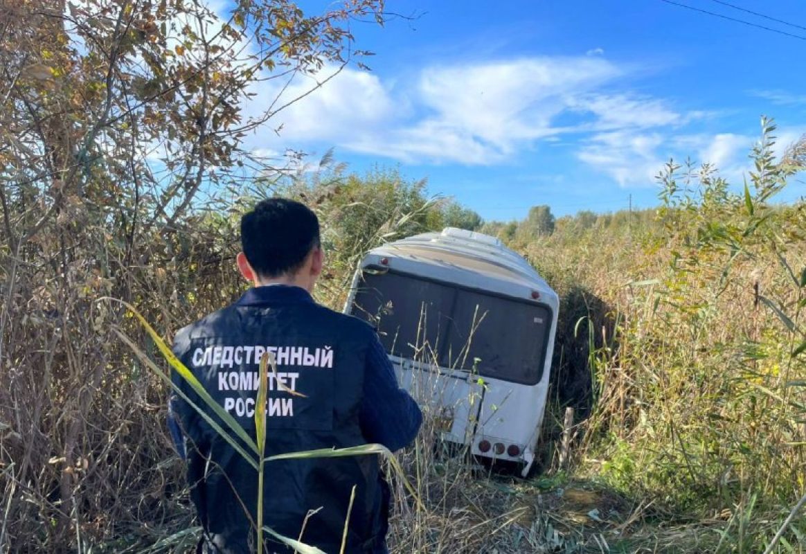 Рейсовый автобус съехал в кювет в Мичуринском округе