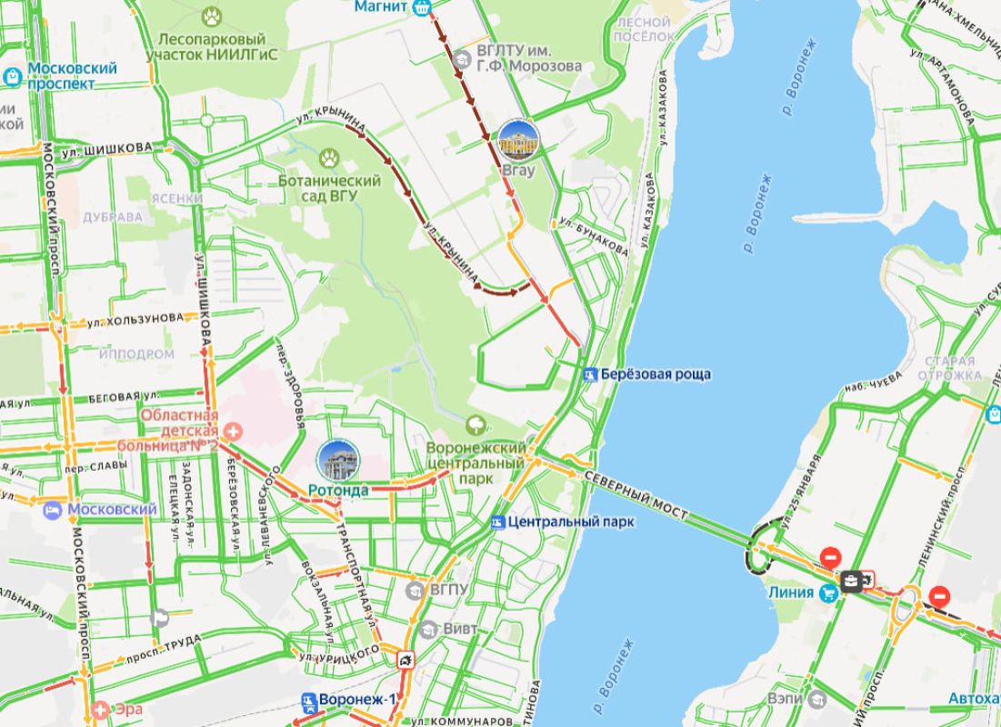 Пробка сковала Северный мост в&nbsp;Воронеже