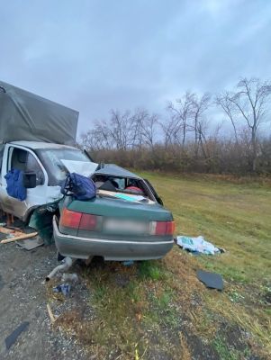 Машину смяло. Жуткое смертельное ДТП с грузовиком произошло в Воронежской области