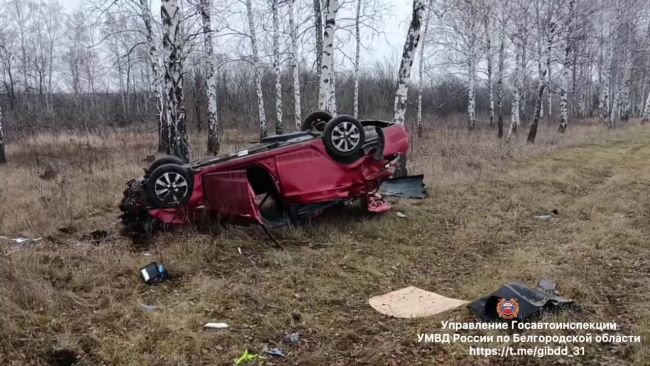 Две легковушки перевернулись на трассе под Белгородом