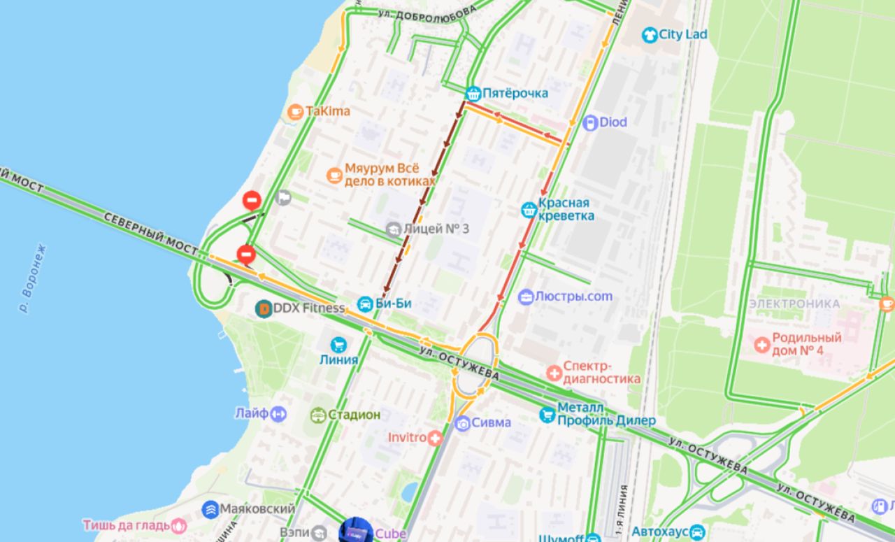 С невообразимого затора началось утро воронежцев&nbsp;