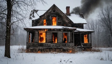Женщина погибла при пожаре в Воронежской области 1 января 