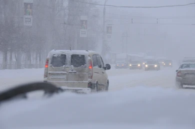 Мощный снегопад надвигается на Воронеж