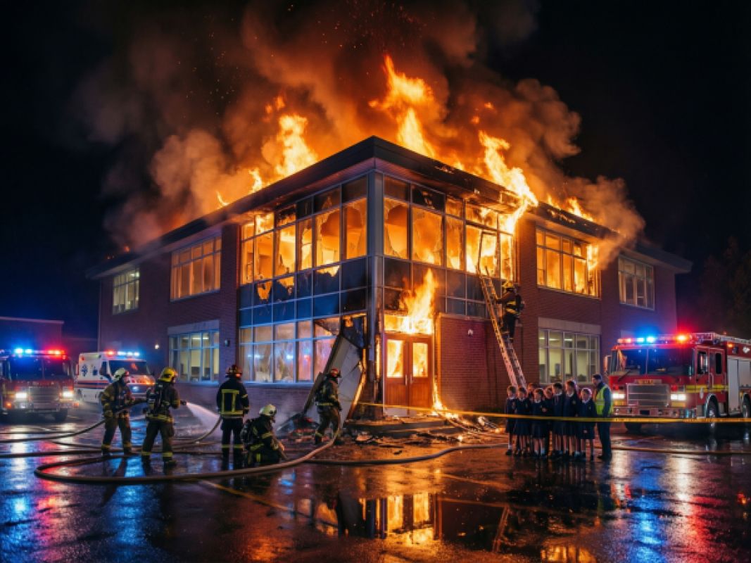 В Белгороде горела школа: учителя сами потушили пожар