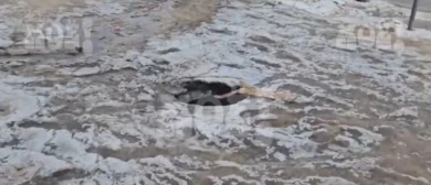 Опасную ловушку для пешеходов сняли на видео в Воронеже 