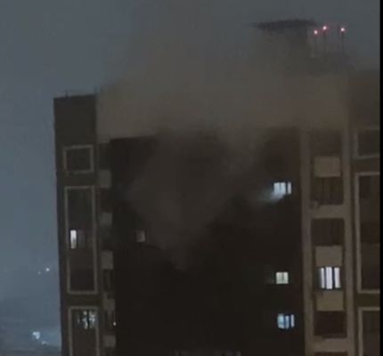 Пожар в квартире многоэтажки попал на видео в Воронеже