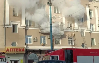 О пожаре в здании на проспекте Революции сообщили воронежцы