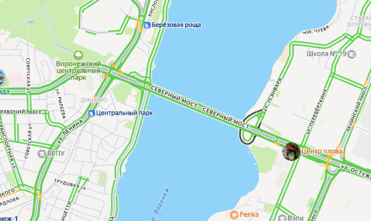 Съезд с Северного моста закроют в Воронеже