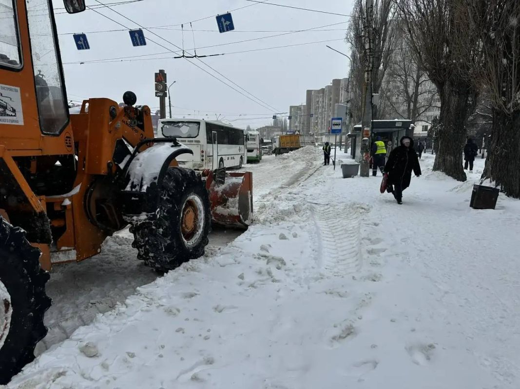 Как коммунальные службы убирали Воронеж во время сильнейшего снегопада 31 января