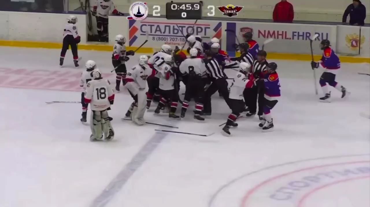Матч хоккейных команд в Липецке завершился массовой дракой