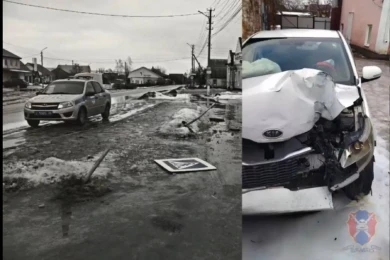 Юная лихачка сбила дорожные знаки в Воронежской области (ВИДЕО)