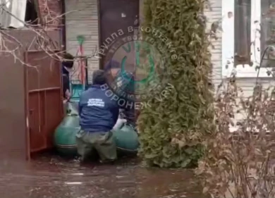 Как спасали воронежанку из подтопленного дома, показали на видео 