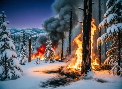 Под Белгородом после падения осколков от боеприпасов загорелась лесополоса