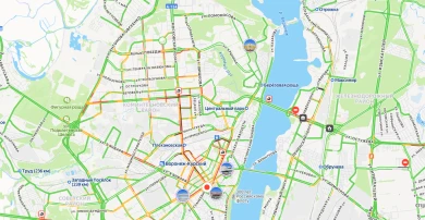 Гигантские пробки сковали улицы Воронежа