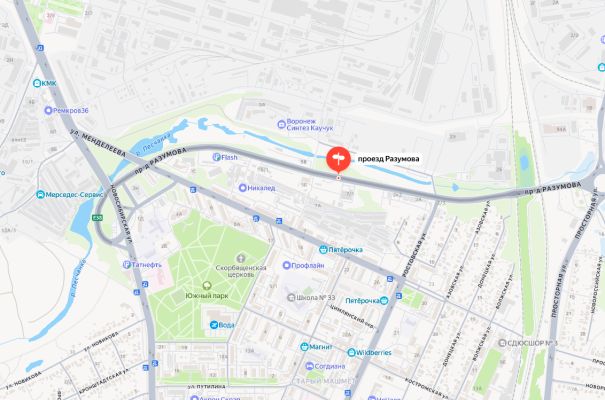 Проезд в Воронеже закрыли из-за подтопления 