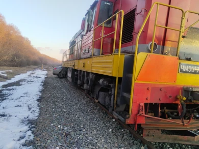 Тепловоз снёс авто на ж/д переезде в Воронежской области: погибла женщина