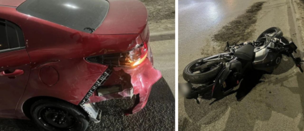 Появились новые фото с места жёсткой аварии с мотоциклом в Воронеже&nbsp;