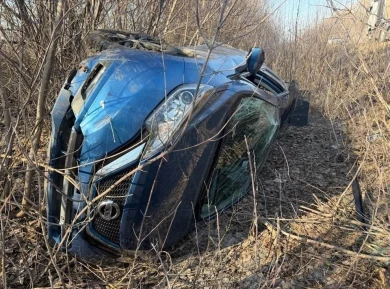 Легковушка врезалась в фуру на воронежской трассе и перевернулась: пострадала женщина