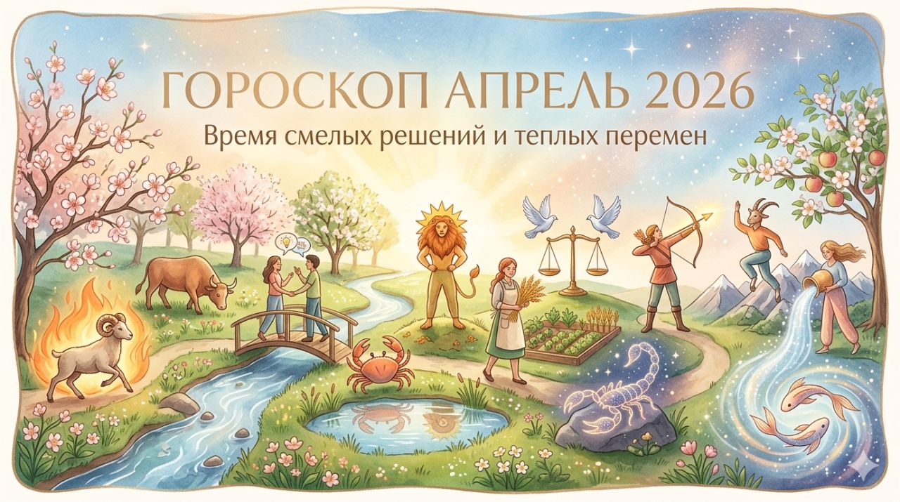 Гороскоп на апрель-2026: время смелых решений и теплых перемен для каждого знака зодиака
