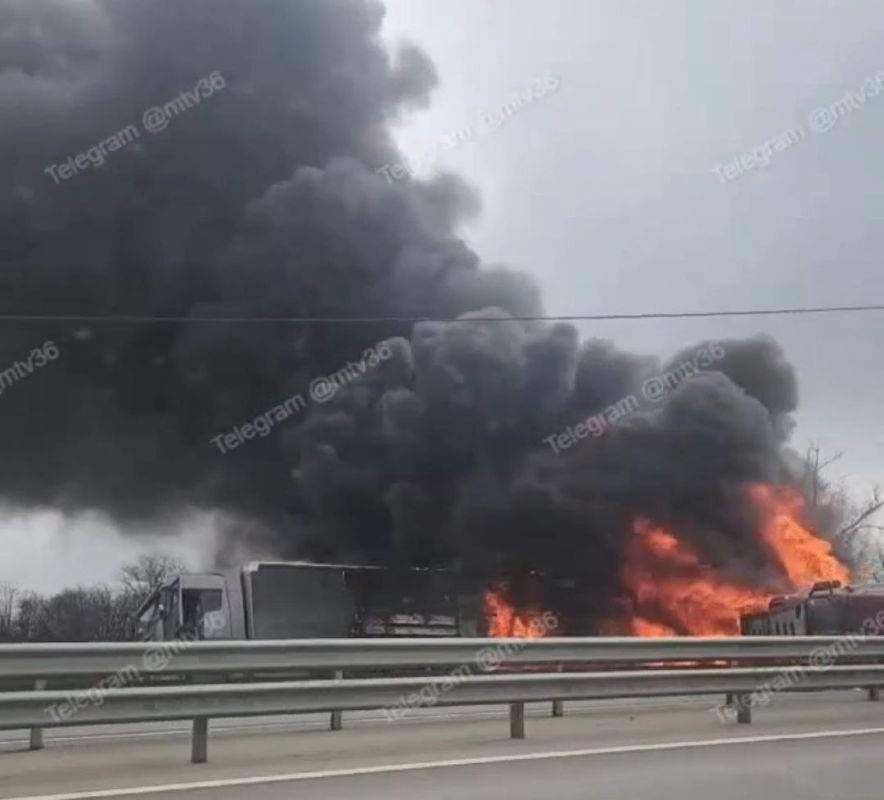 Две фуры загорелись на трассе М-4 «Дон»: дорогу перекрывали&nbsp;