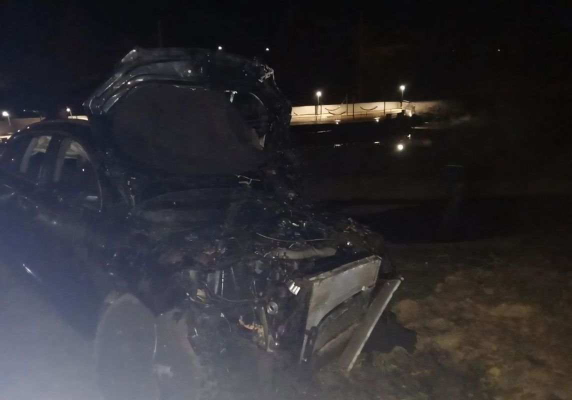 Появилось фото с места падения авто в воронежский пруд