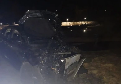 Появилось фото с места падения авто в воронежский пруд